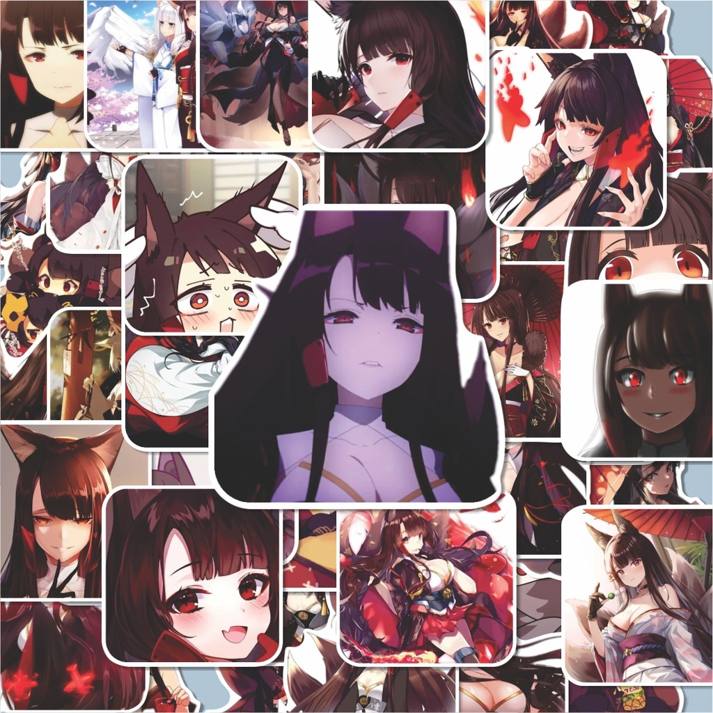 100PCS Lucu Stiker AKAGI AZUR LANE Stiker Aesthetic Stiker Anti Air Stikers Berperekat Waterproof st