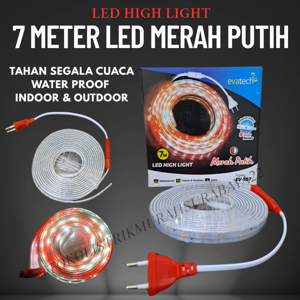 LAMPU LED 120LED MERAH PUTIH / LAMPU TUMBLER 10M FULL MERAH PUTIH / LAMPU HIAS 17 AGUSTUS 10M FULL