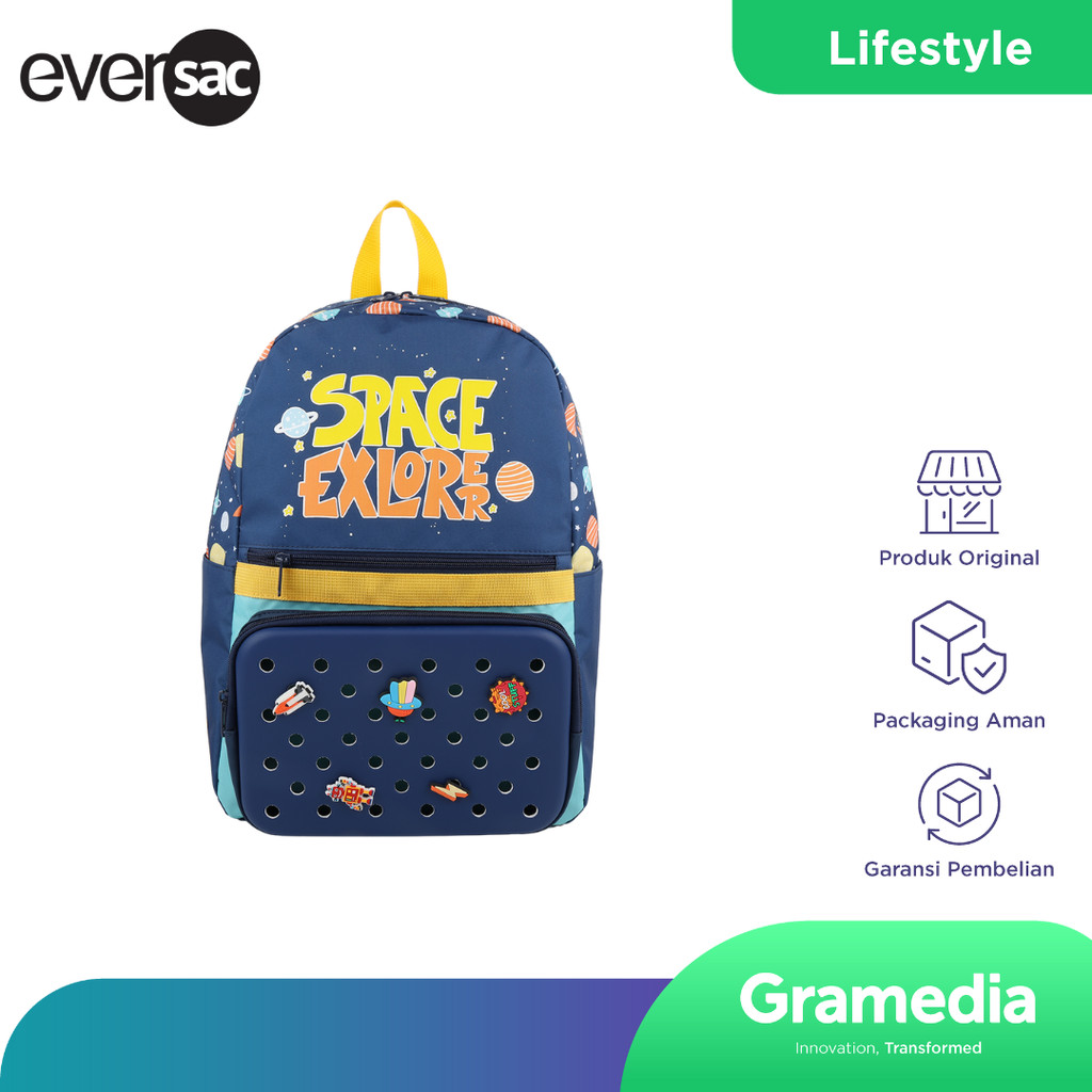 Eversac Backpack Blue Space Explorer With Charm