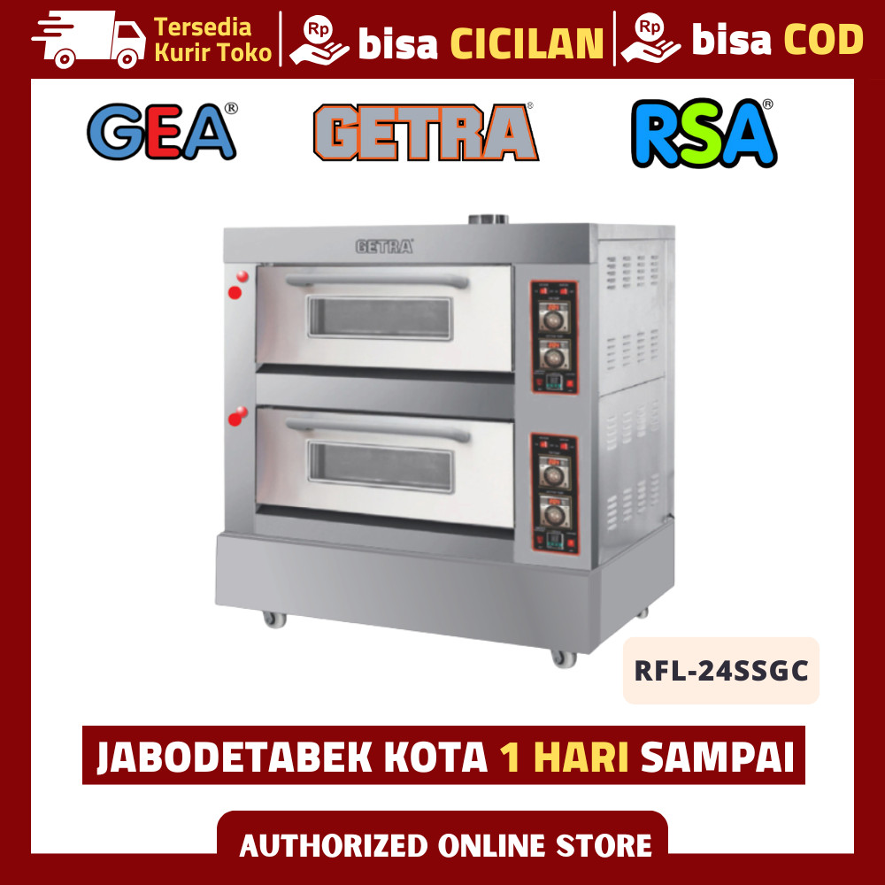 OVEN GETRA 2 DECK 4 TRAY RFL-24SSGC PEMANGGANG ROTI KUE GARANSI RESMI