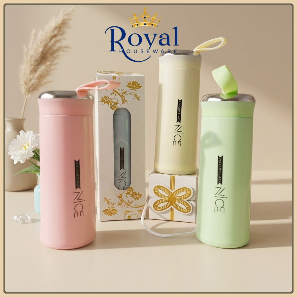 Botol Nice Tumbler Kaca Lapisan Plastik PP Anti Pecah / Botol Minum Anak Sekolah Karakter Nice 400 m