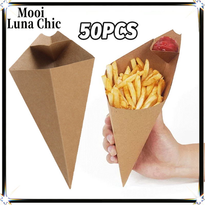 50pcs Box Kentang Goreng Dus French Fries Box Churros Ayam Dus Kemasan Kentang Goreng Box
