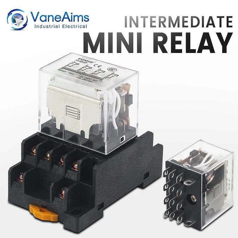 DPDT Power Relay 12V 24V 220V HH52P HH53P HH54P HH62P HH63P HH64P Electromagnetic Coil Universal Min