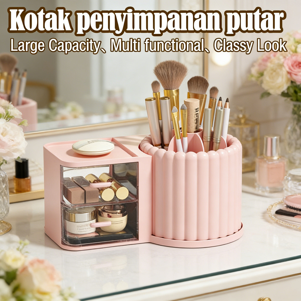 Susun Aesthetic Kecil Mini Laci - Rak Makeup Dan Desk Organizer - Pensil Kosmetik Rak
