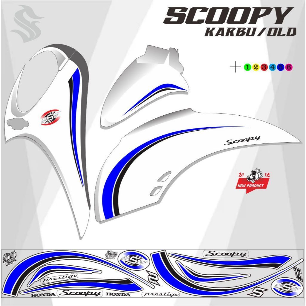 STICKER SCOOPY OLD SCOOPY KARBU VARIASI STRIPING SCOOPY