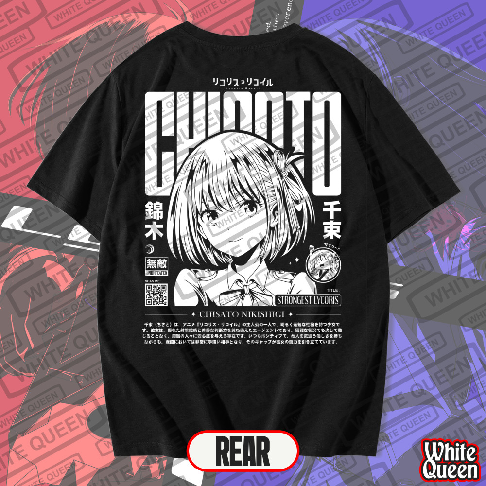 KAOS CHISATO NISHIKIGI LYCORIS RECOIL - KAOS DISTRO PRIA & WANITA KAOS ANIME & GAME LYCORIS RECOIL C