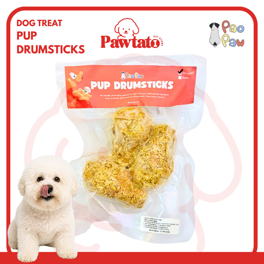 Snack Anjing Pao Paw Drumstick Puppy Dog Treat Paha Ayam Daging Frozen Fresh Food Meal Favorit Anabu