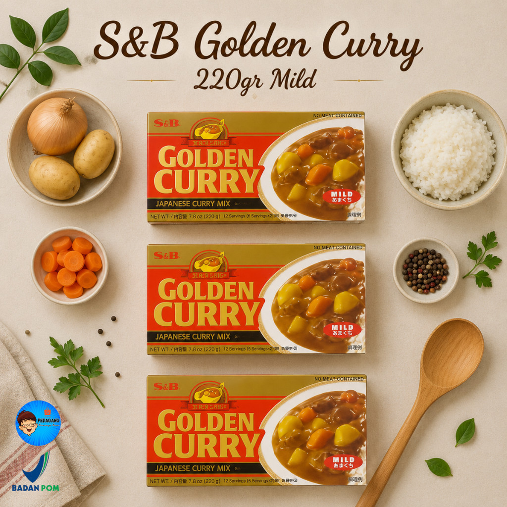 LIVE [PBB] S&B Golden Curry 220gr Mild / Kari Jepang Tidak Pedas / Japanese Curry Roux / Bumbu Kari 