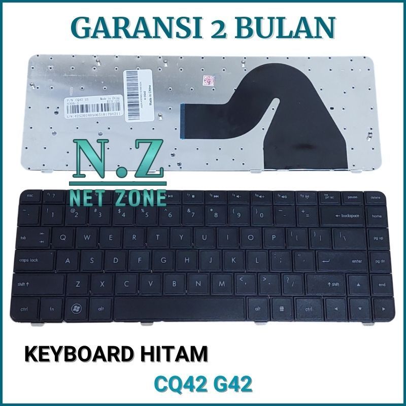 Keyboard Laptop HP Compaq Presario CQ42 G42 Series Hitam - Baru & Bergaransi 2 Bulan -NZONE