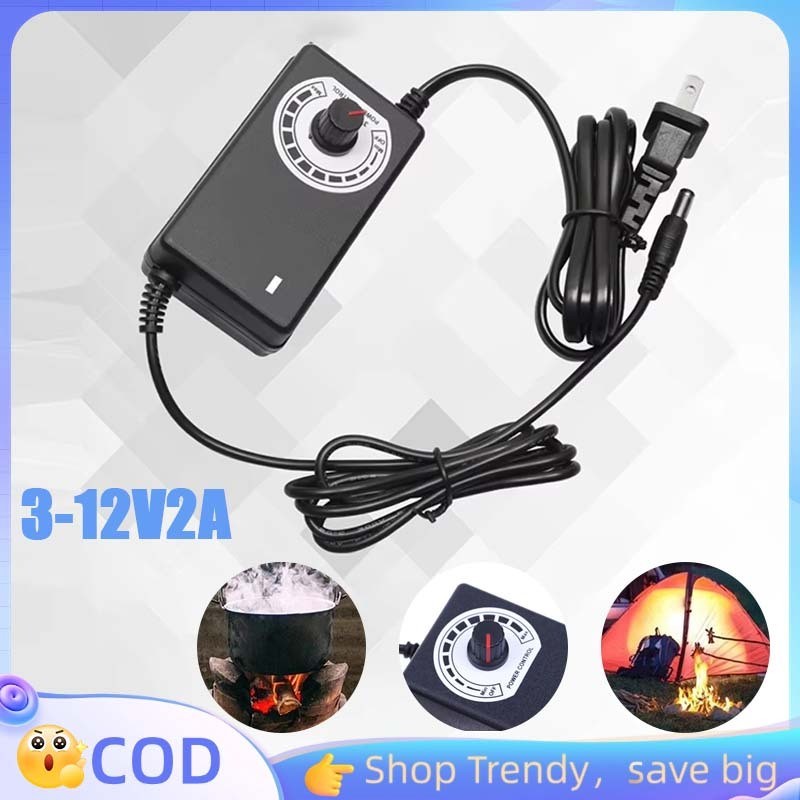 3v-12v Dc 2a 5v 12v Adaptor Pengatur Kecepatan Adaptor Variabel Adapter Dimmer Adaptor Dimmer