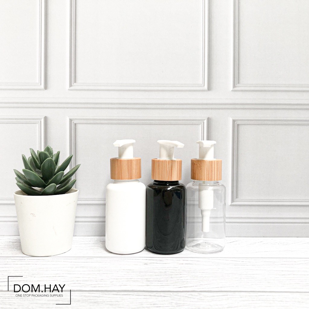Botol Plastik Pump Wood 70ml Tubular Dish Soap Sabun Body Hand Wash Shampoo Gel Oil Minyak Kemasan P