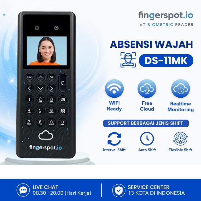 Fingerspot - IoT DS-11MK | V500 | Absensi Wajah, Card, PIN Online | WiFi TCP/IP | Layanan Cloud 12 B