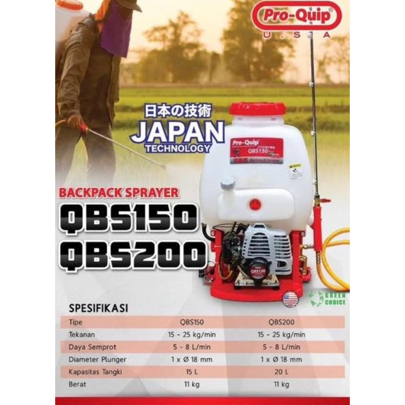 MESIN SEMPROT HAMA GENDONG BACKPACK SPRAYER QBS200 QBS150 PRO-QUIP 15LITER 20LITER .