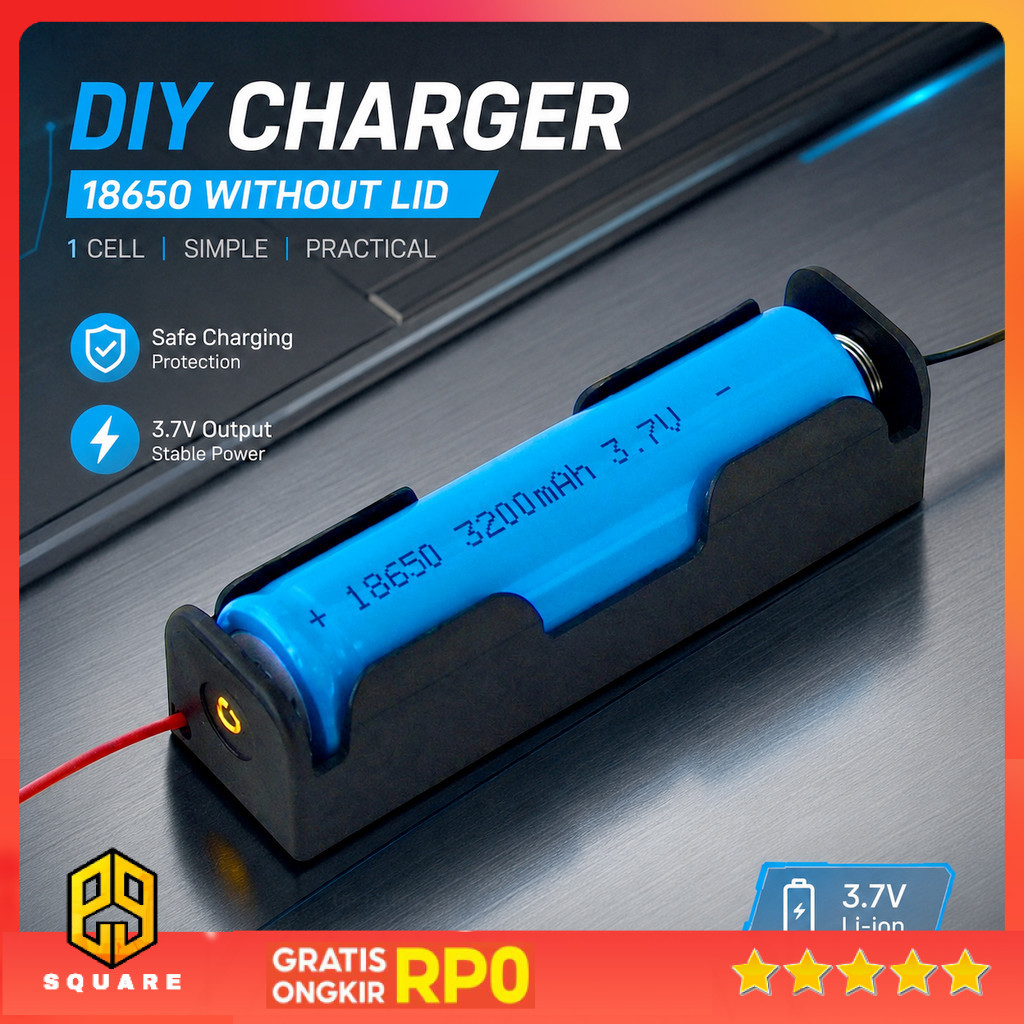 YIENLAO DIY Cell Charger Baterai 18650 Without Lid - BC-001/2 Original 99 Square