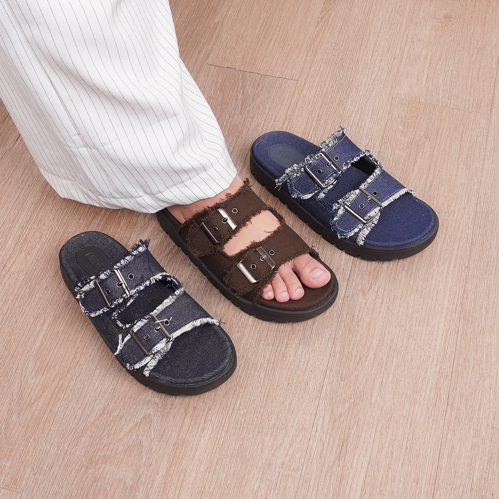 Uncle Jack Sandal Selop Casual Wanita Anti Slip Denim | Yumna Series