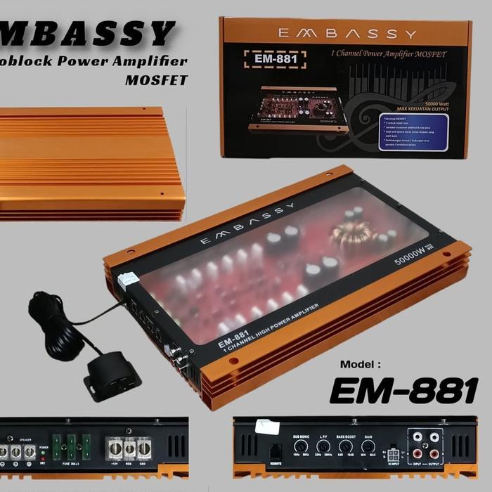 Power Amplifier Mobil Embassy EM881 50000watt