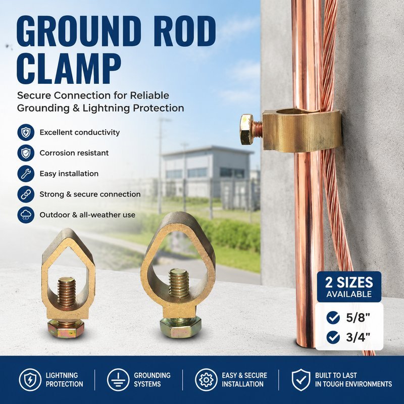 Klem grounding tembaga Klem tiang listrik 3/4 5/8 - Clamp Grounding Rod