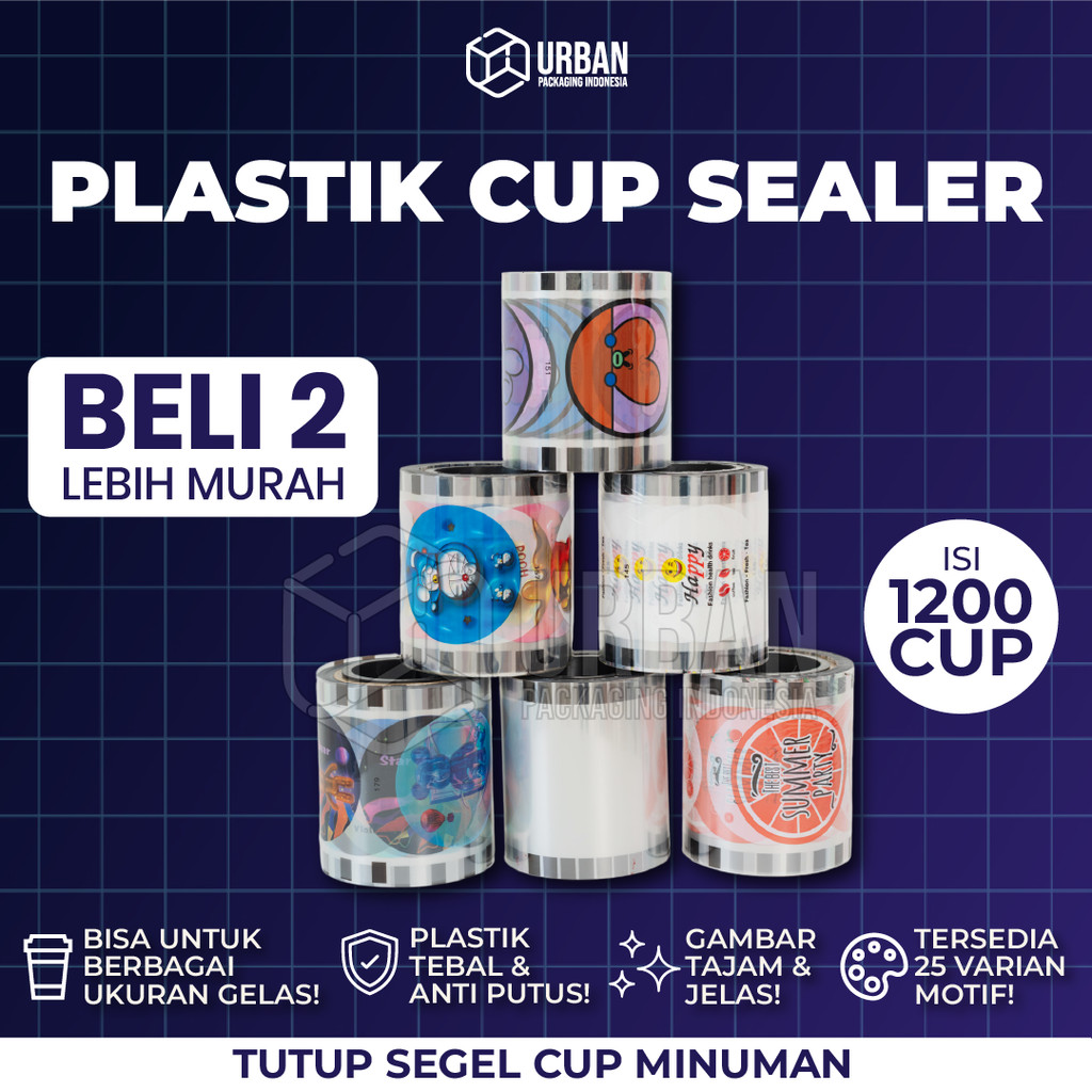 Cup Sealer Isi 1200 Cup / Plastik Lid Cup Sealer / Tutup Gelas / Tutup Minuman Gelas / Cup Minuman