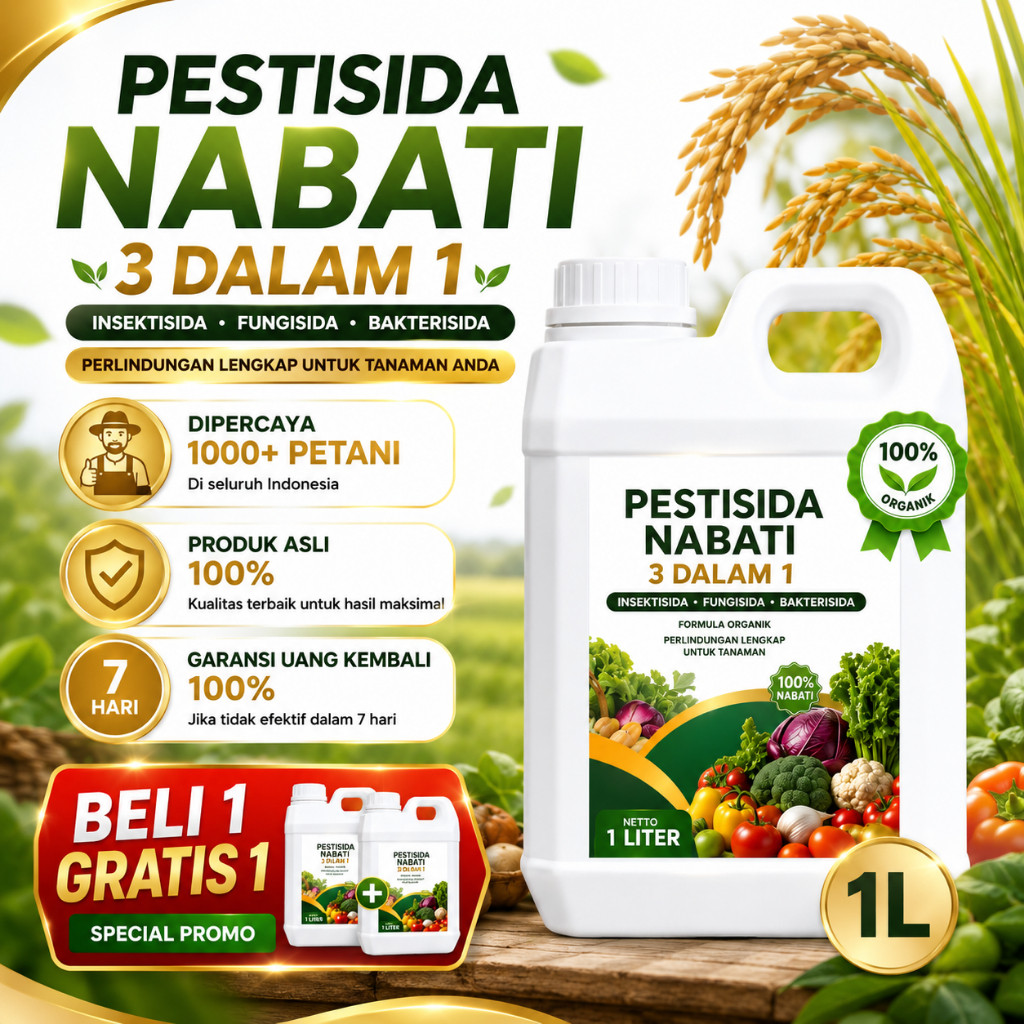 Pestisida Nabati Untuk Padi & Cabai - Insektisida Fungisida Bakterisida 3in1 Obat Hama Padi Paling A