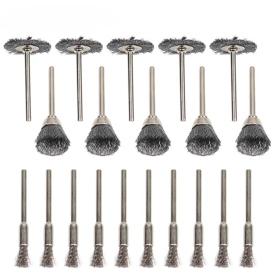 Wheel Dremel Wire Steel Brush 20PCS/Set Set Dremel Tools Accessories Burr Abrasive Head Deburring Dr