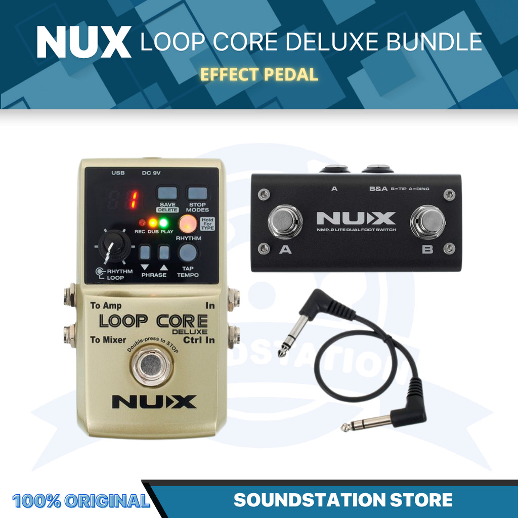 NUX Loop Core Deluxe Bundle Effect Pedal - Pedal Efek Gitar Bass Paket Set