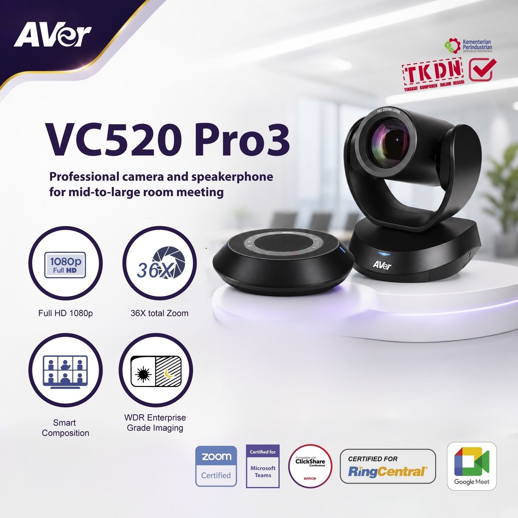 Webcam AVER VC520 Pro3 PTZ Video Conference Camera [TKDN]