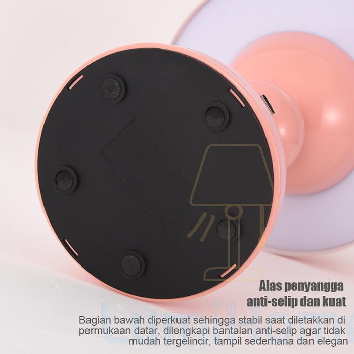 Lampu Meja Kamar Tidur Lampu Bunga Nordic Vintage LED Lampu Tidur Rechargeable Lampu Dekorasi Kamar 