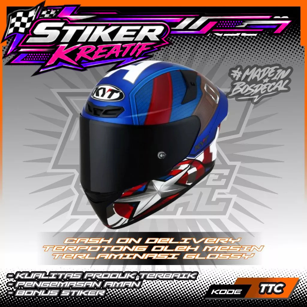 STIKER DAN WATER DECAL HELM KYT TT-COURSE FULLFACE PART 2