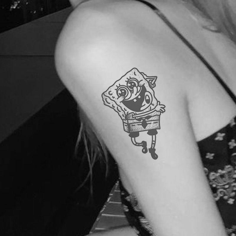 Tato Basic Tahan 5-7 Hari Tato Temporer Tato spongebob Tato kartun Tato minimalis Tato kecil Stiker 