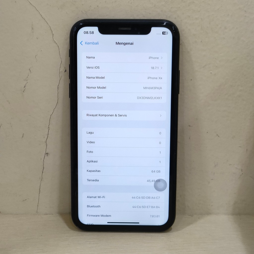 (KXK1-2) iPhone XR Ram 64 GB IBOX PA/A Batangan No Charger 888609
