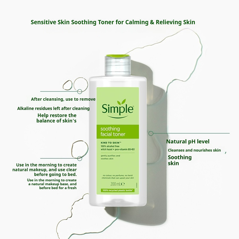 Simple Kind to Skin Soothing Facial Toner - Hydrating & Refreshing Alcohol-Free Toner 200ml