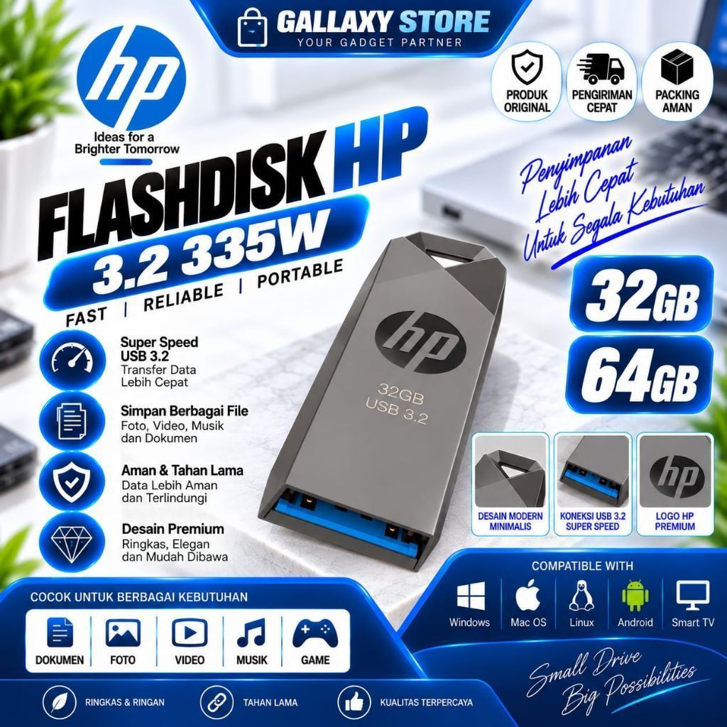FLASHDISK HP 32GB 64GB 3.2 335W / FLASHDISK HP 32GB 64GB