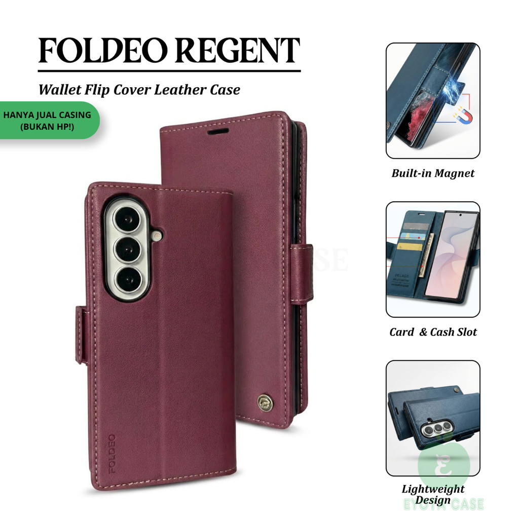 EY-295 FOLDEO REGENT Flip Case For Samsung Galaxy Z Fold 8 Ultra Z Fold 7 6 5  – Wallet Flip Cover L