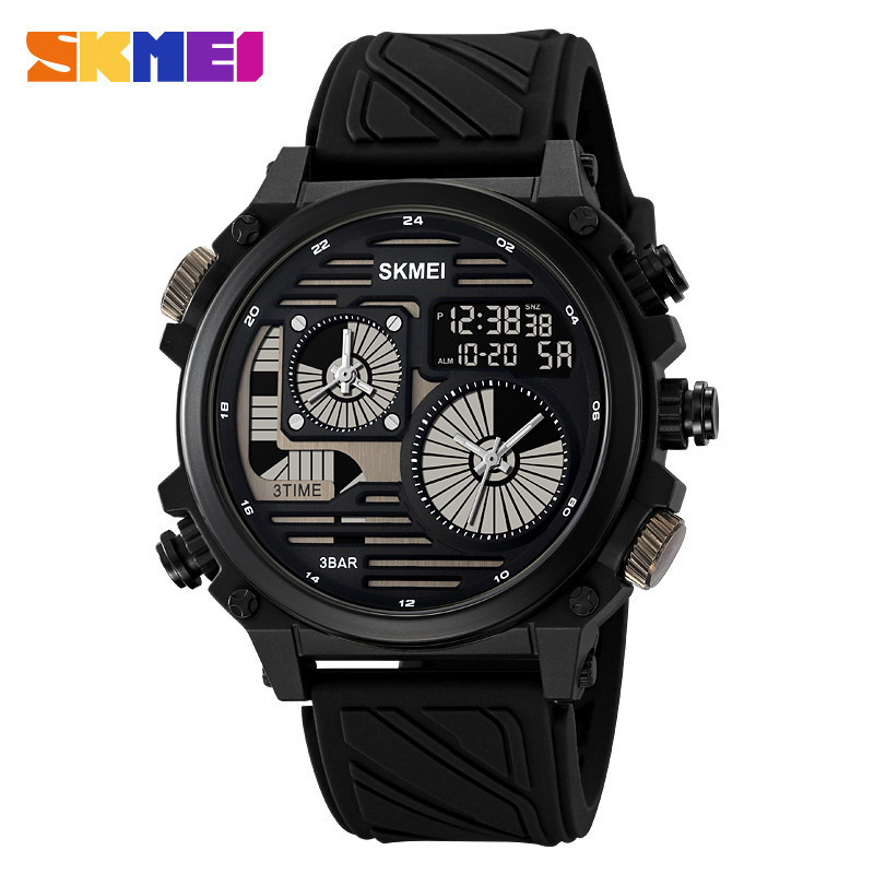 SKMEI 2202 Jam Tangan Pria Digital Analog Sport Watch Tali Silikon Anti Air 5 Bar MGOS