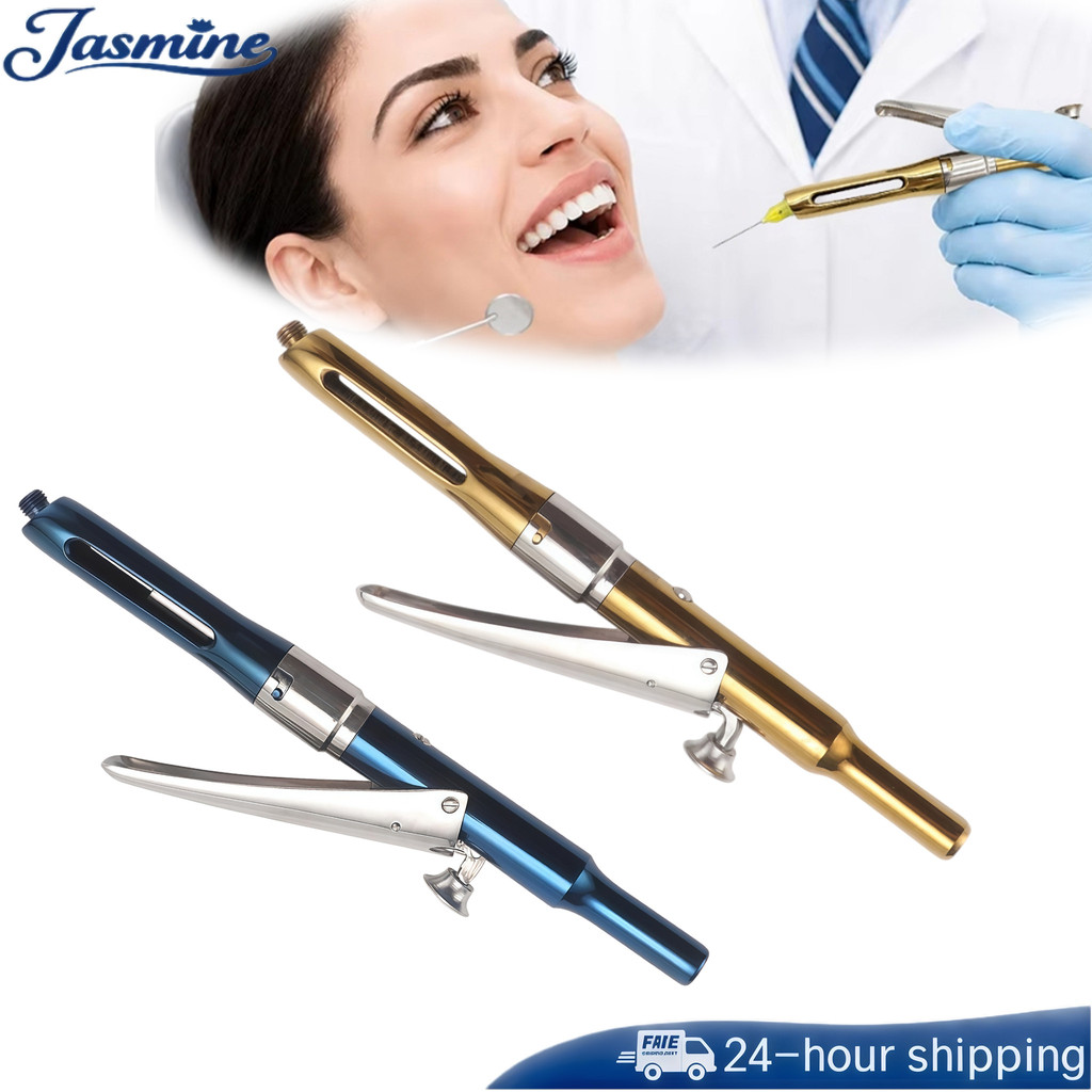 Citoject Syringe Anestesi Gigi Automatic Dental Syringe Alat Anestesi Pen Style Stainless Steel Biru