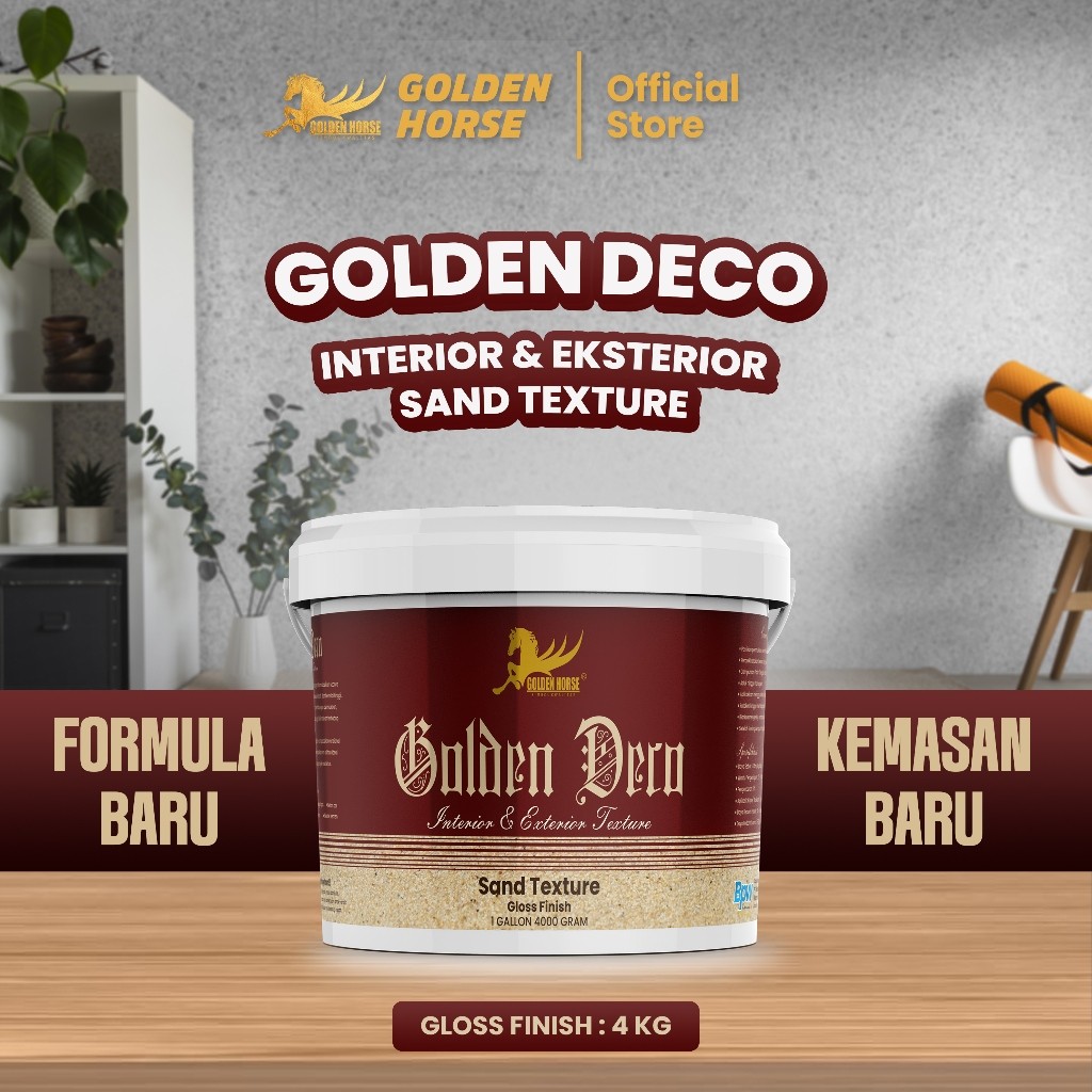 Cat Dinding Sand texture Golden Deco 4 Kg  - Golden horse