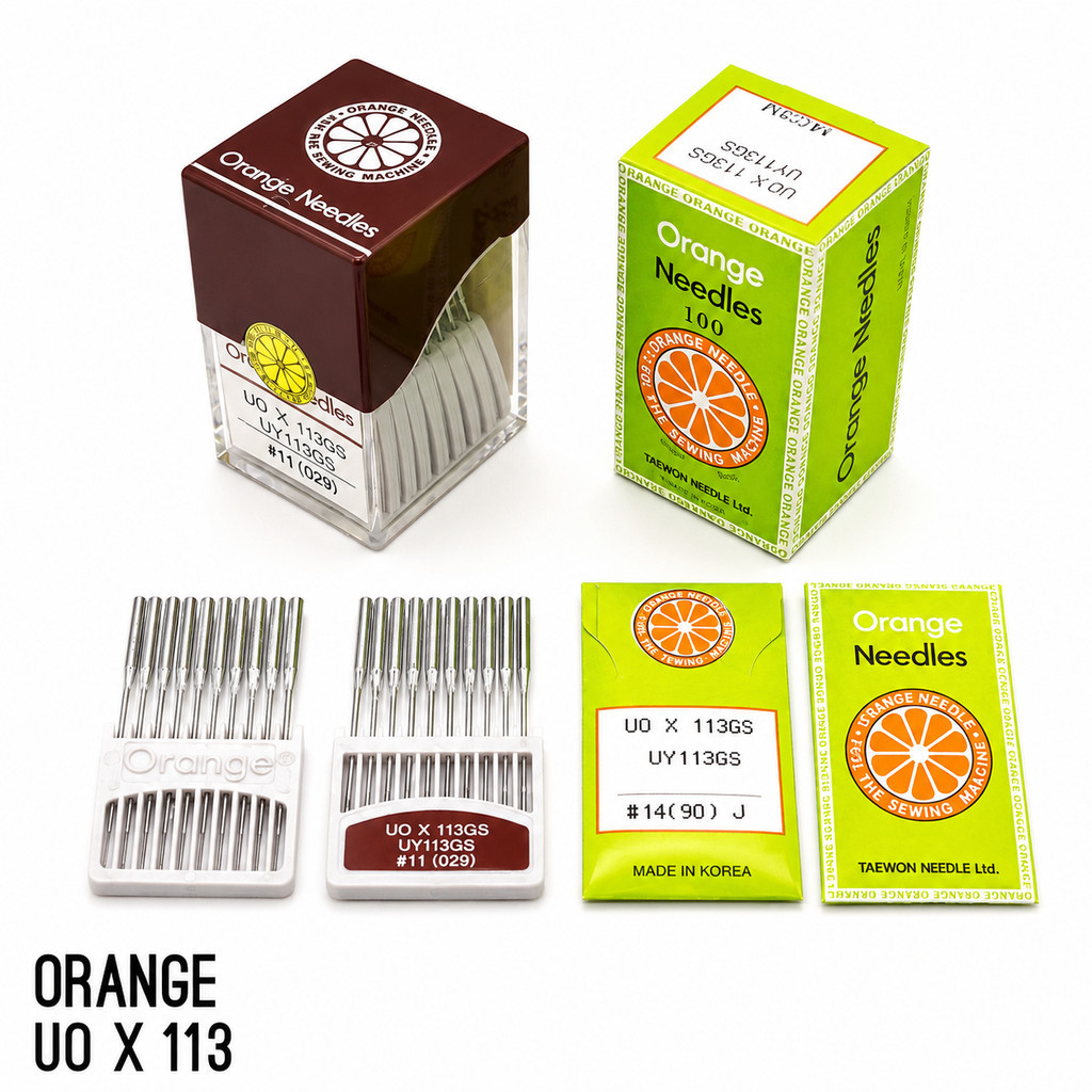 24 JAM Jarum Jahit UOx113 Orange Needles Korea Kansai Siruba Karet Ban Multineedle Waistband UO x 11