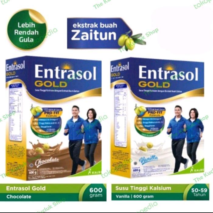 Susu Entrasol Gold 600gr Cokelat/Vanila Susu Lansia 600 GRAM - 580 gr Vanilla
