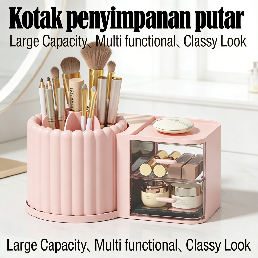 Susun Kecil Aesthetic Rak Mini Desk - Rak Pensil Makeup Organizer Kosmetik