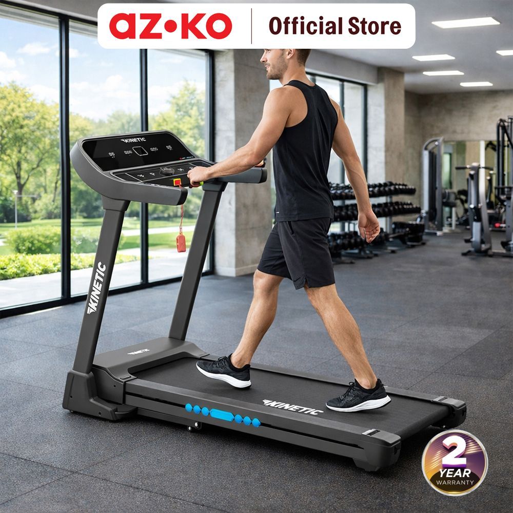 AZKO Kinetic Motrized Smart Treadmill 2 Hp 50P - Hitam Running Machine Elektrik Kardio Rumah