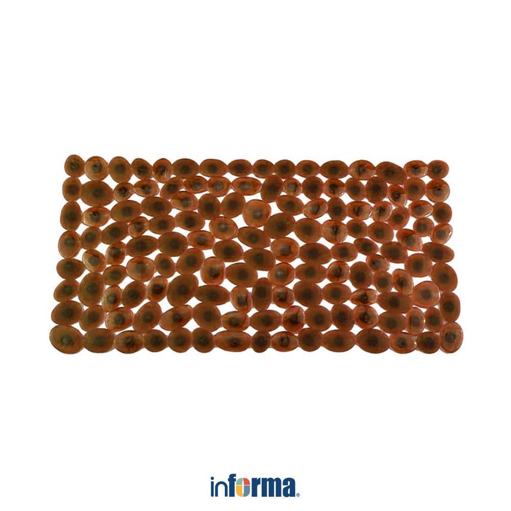 Informa Keset Kamar Mandi PVC Stone 39x69 cm - Cokelat Keset Anti Slip Bath Mat Keset Toilet Keset W