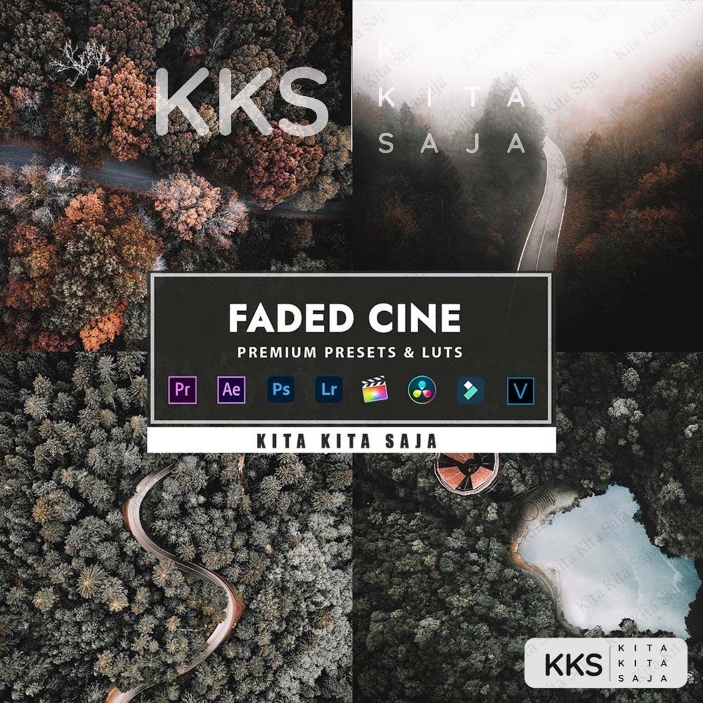 Faded Cine - Premium Preset Lightroom Foto dan Video LUT LUTs VN Android IOS & PC Premiere Pro Davin