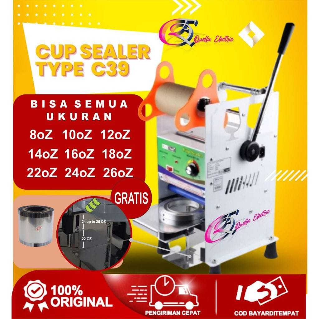 NEW OMICKO C-39 mesin Cup Sealer semua ukuran AQUA GELAS 12 , 14 , 16 , 18 , 22 OZPREMIUM