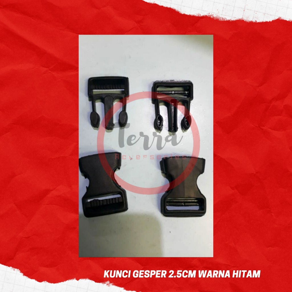 (PER PAK) Kunci Sodok Gesper Buckle Variasi Ukuran Warna Hitam
