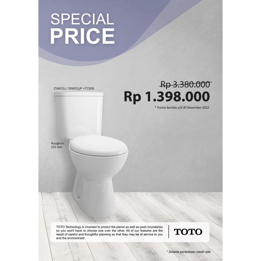 KLOSET Duduk TOTO CW633j / Closet Duduk CW 633J / CW 633 J