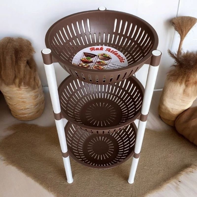 ALT - Rak Bumbu Serbaguna / Rak Dapur Atlantis 3 Susun / Rak Buah Sayuran Plastik