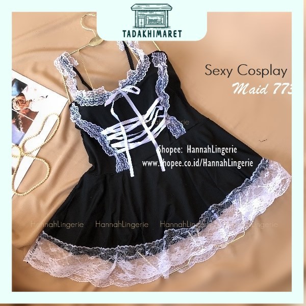 SALE M-3XL Lingerie Pelayan ART Kostum BigSize Cosplay Costume Pembantu Maid Besar M L XL XXL 3XL 77