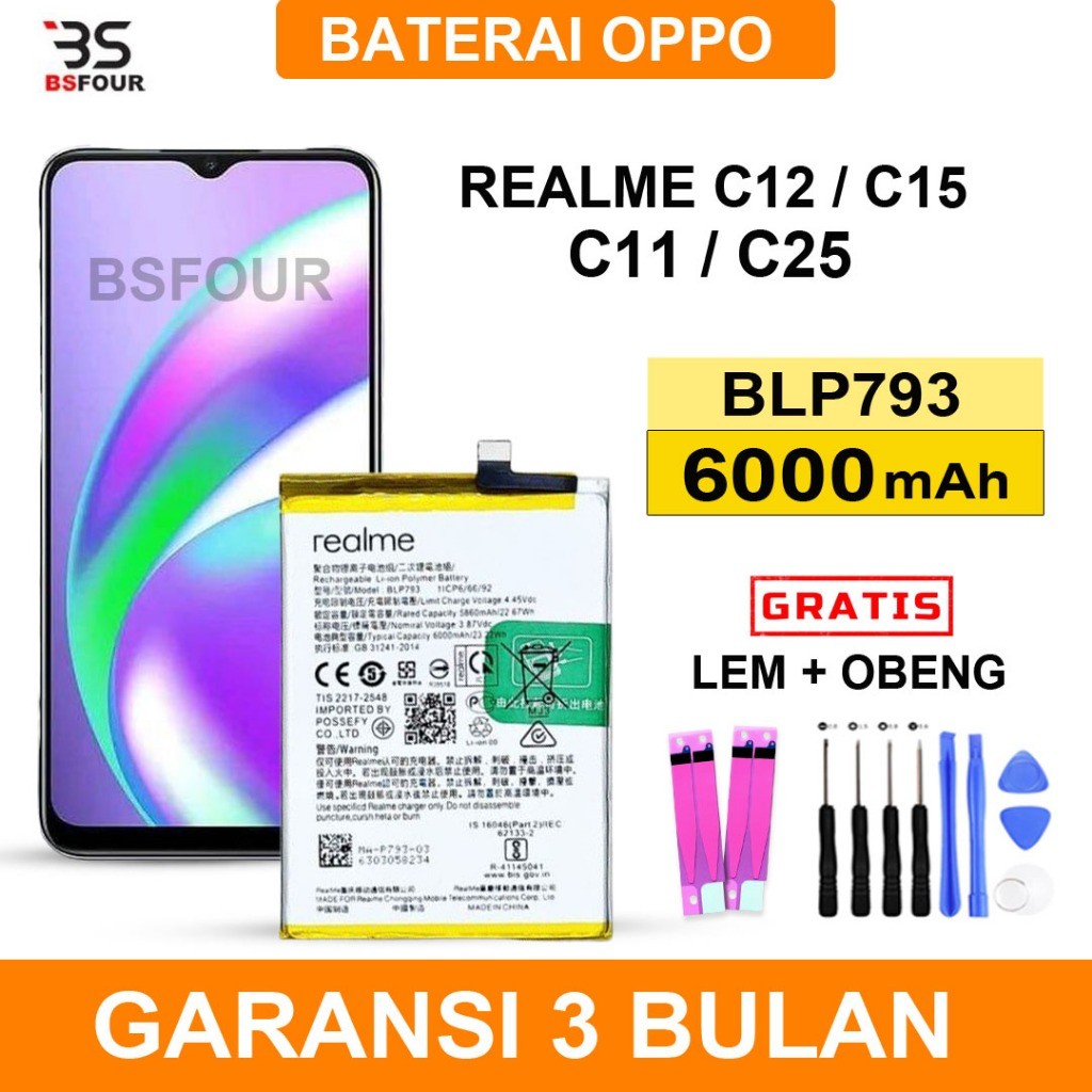 BATERAI BATRE REALME C12 / C15 / C11 / C25  Narzo 20 / Narzo 30A ORIGINAL DISTRIBUTOR BATU BATRE BAT