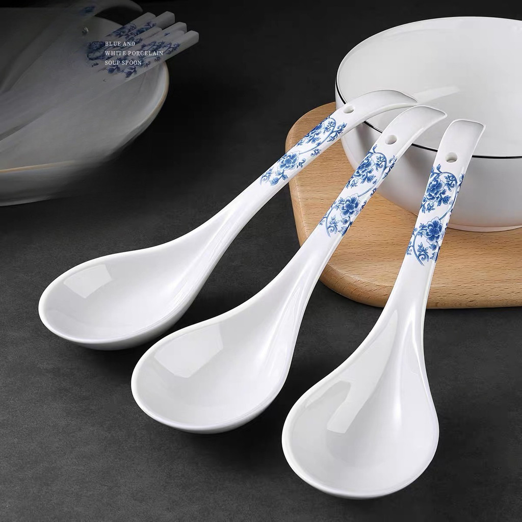 Creative Ceramic Tableware Set Large Ladle, opsticks, Soup Spoon Kiten Ceramic Tableware Accessories