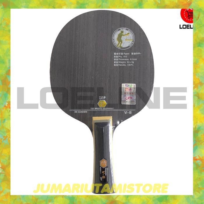 Kayu Bet Bat Pingpong Hitam Tenis Meja RITC 729 Friendship V-8 Bagus - Merah